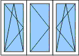 trojdílné okno otvíravé+sklopné,otvíravé,otvíravé+sklopné