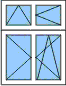 dvoudílné okno(O,OS) s děleným nadsvětlíkem (S,O)