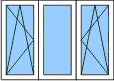 tříkřídlé okno otvíravé+sklopné,fixní,otvíravé+sklopné