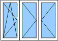 tříkřídlé okno otvíravé+sklopné,otvíravé,otvíravé