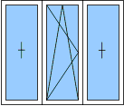 balkónové dveře - tříkřídlé (fix,posuvné,Fix)